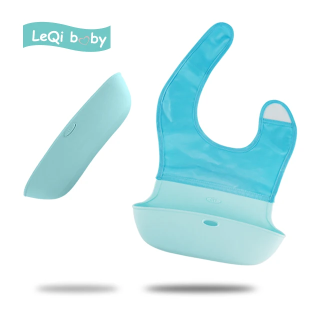 
Amazon best selling BAP free food grade silicone baby feeding bibs easy cleaning 