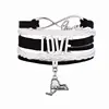 Infinity Love Handmade Multilayer Leather Wrap Bracelet Dangle New York Map Charm