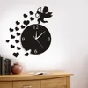 Modern Wall Clock Cupid Arrow Hearts Cherub Angel Wall Art Decor Clock Sticker Flying Cupid Love Angel Clock
