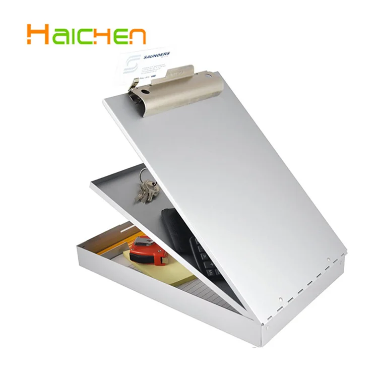 Custommade Letter Size Aluminum Storage Clipboard With Dual Tray