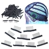 HARMONY Cloth Sewed 7-teeth Black Stainless Steel Wig Comb Clips for Making Wig Caps Ponytail & Closure