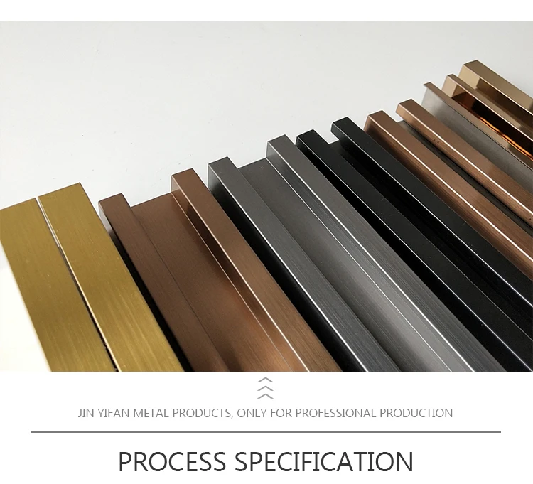 Wholesale Hotel Mirror Golden Stainless Steel T Shaped Tile Trim