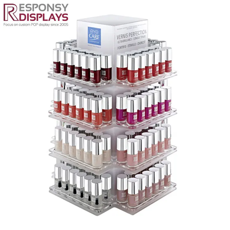 Wholesale Acrylic Nail Polish Floor Display Stand For Boutique Store