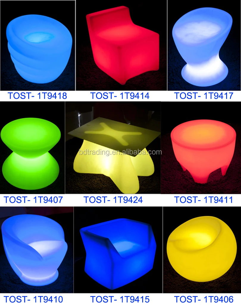 Factory sale Bright leds 16 color battery operated LED Chair&Table LED Furniture for bar and night club