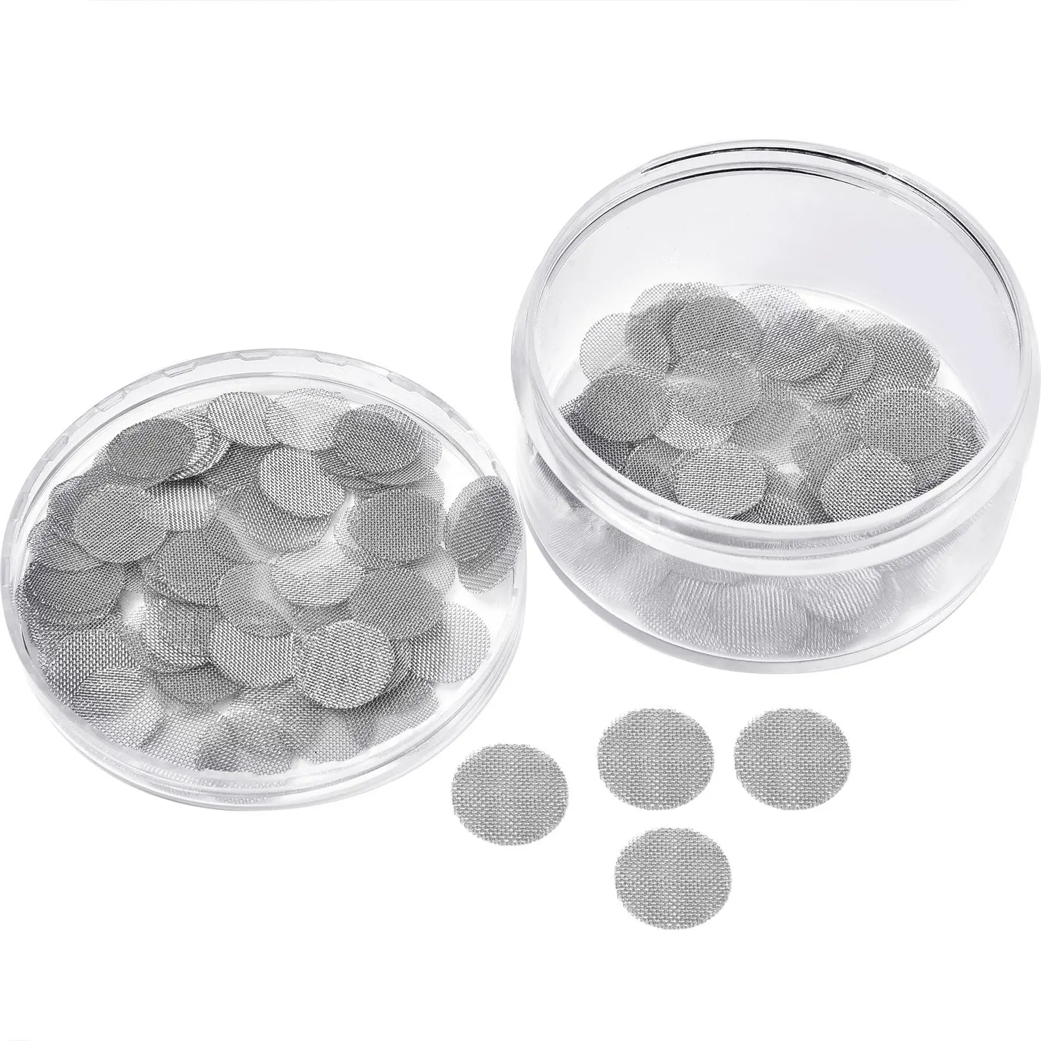 Mudder 150 Pieces Stainless Steel Screens Pipe Screens Smoking Pipe Screen Filters with Storage Box (1/2 Inch)