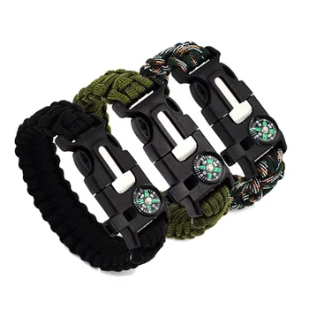 Emergency Survival Paracord Bracelet Kit With Comp Eye Knife Fire Emergency Survival Paracord Bracelet Kit With Comp Eye Knife Fire Starter For Camping Hiking