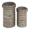 2 Piece Cylindrical Metal flower pots & planters