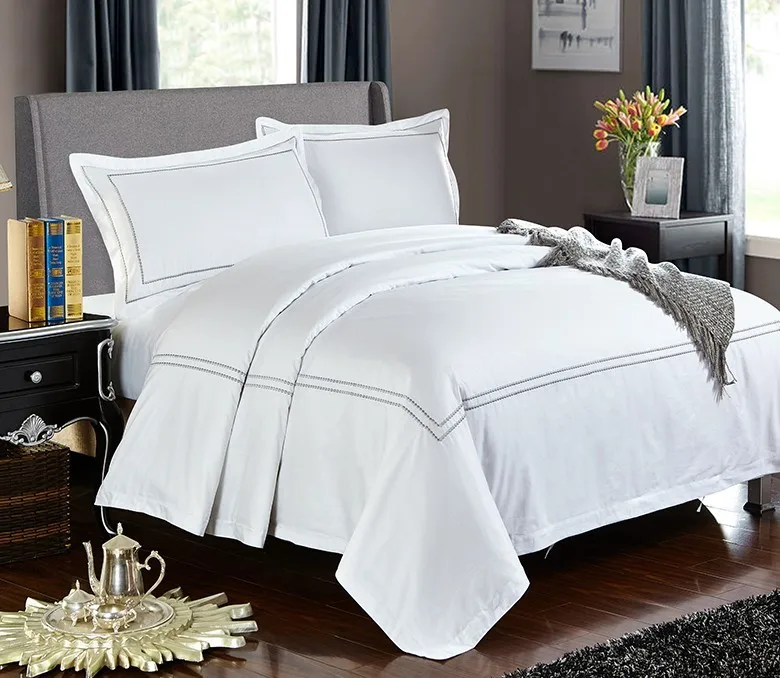 Cotton Sateen Double Size Hotel Embroidered Duvet Cover Set - Buy Full ...