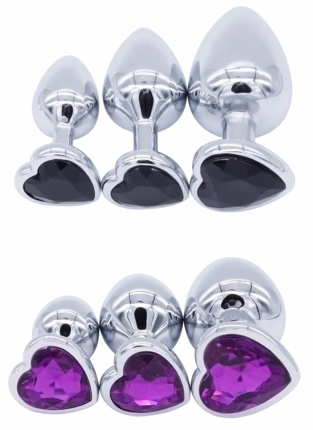 Butt Stimulator Sex Toys Stainless Steel Crystal Jewelry Heart Anal