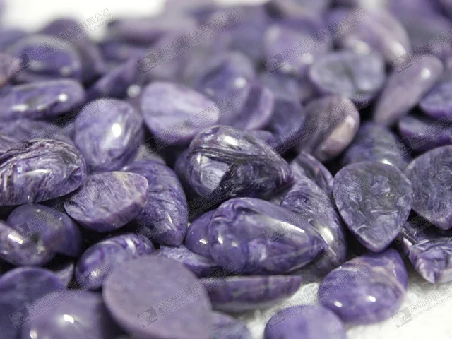 Natural semi precious stone natural charoite 10x14mm pear cabochons (62).jpg