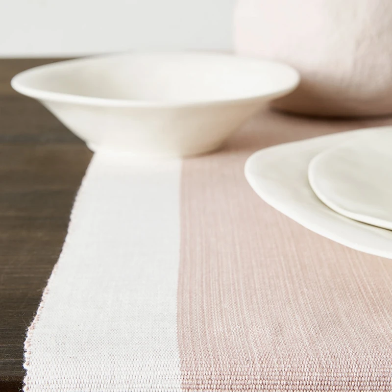 Nordic Mediterranean Modern American Simple Contrast Design cotton Table runner