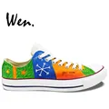 Wen Hand Painted Sneakers Design Custom Edward Christopher Snowflake Men Women s Christmas Gifts Low Top