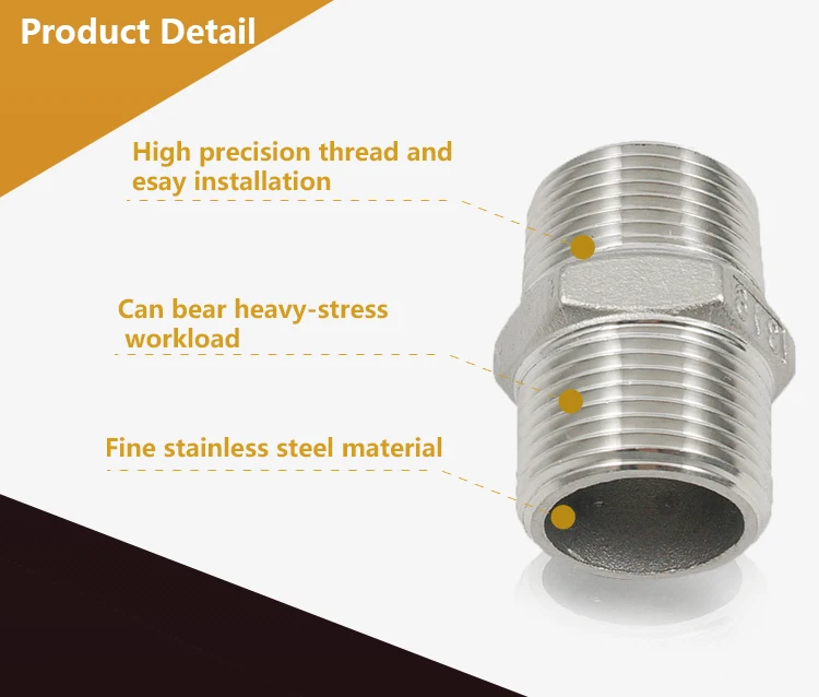 316 Stainless Steel Reducing Hexagon Nipples Hex Nipple 1/2