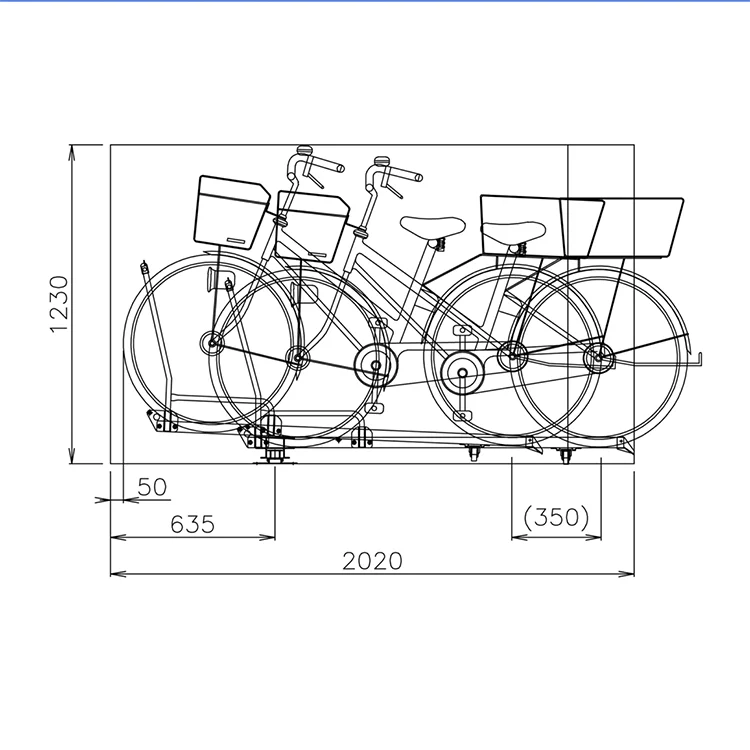 Чертеж велосипедной парковки