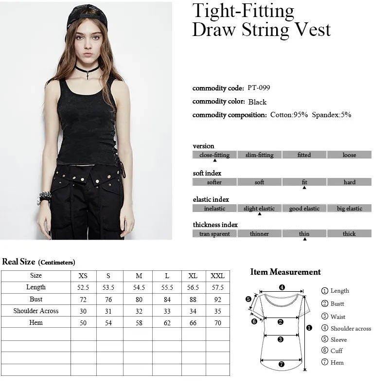 PT-099 2017 fashion ladies summer black laced side elastic casual tank top