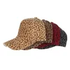 S4484 new 2019 autumn winter casual women girls adjustable warm baseball caps wool leopard print caps for wholesale