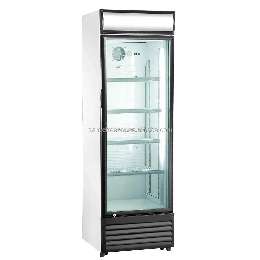 Single Glass Door Upright Beverage Cooler Beer Cola Soft Drinks
