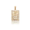 34014 xuping 18k gold plated fashion Environmental Copper rectangle pendant