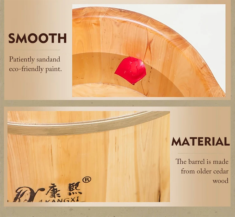 Wholesale Cedar Wooden Foot Bucket Portable Baths Spa Factory Direct Buy Portable Foot Baths 8725