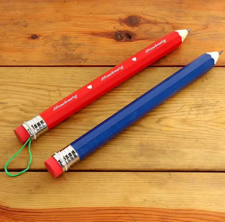 Wholesale Promotional Fancy Fat Pencil Custom Wooden Pencil With Cap