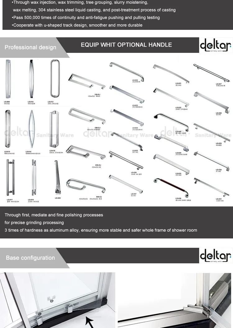 Rose Gold Frame Shower Enclosure With Shower Door Frame Parts And