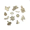 Wholesale natural wood shape Merry Christmas theme DIY crafts wall sticker embellishments for scrapbooking
