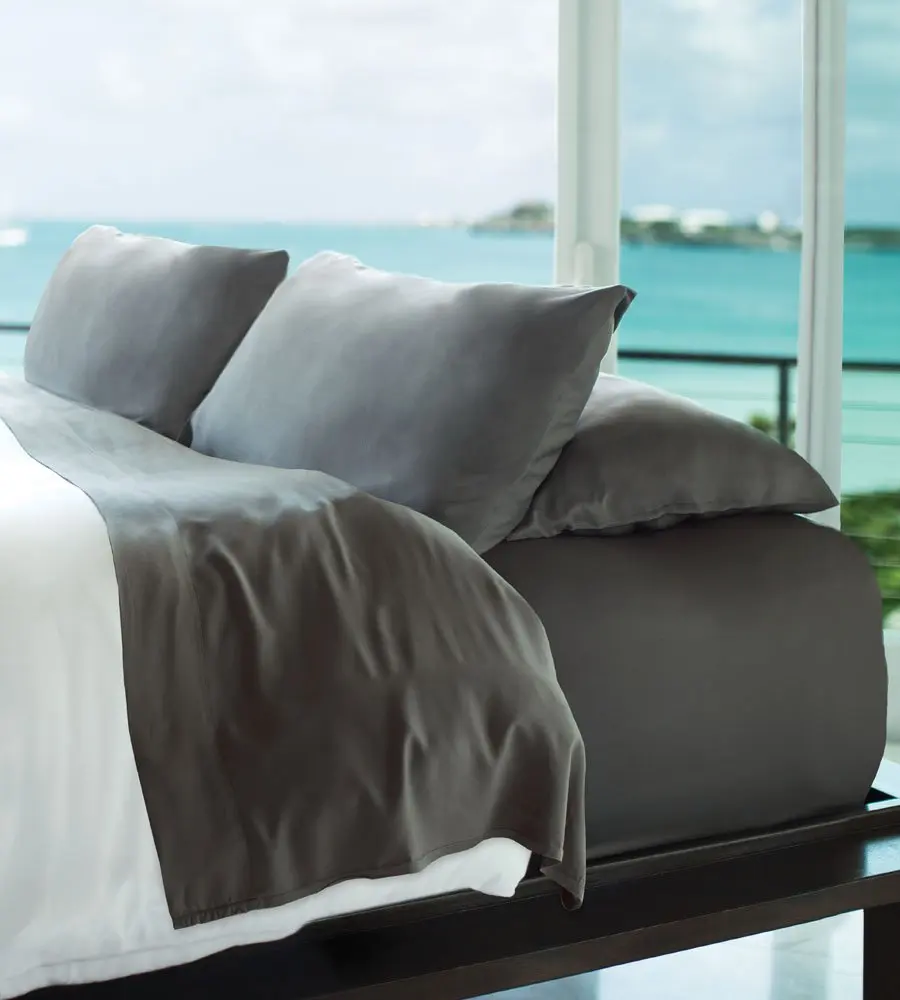 Resort Bamboo Sheets by Cariloha - 4 Piece bed Sheet Set - Luxurious Sateen Weave - 100% Viscose From Bamboo Bedding (Graphite, Queen)