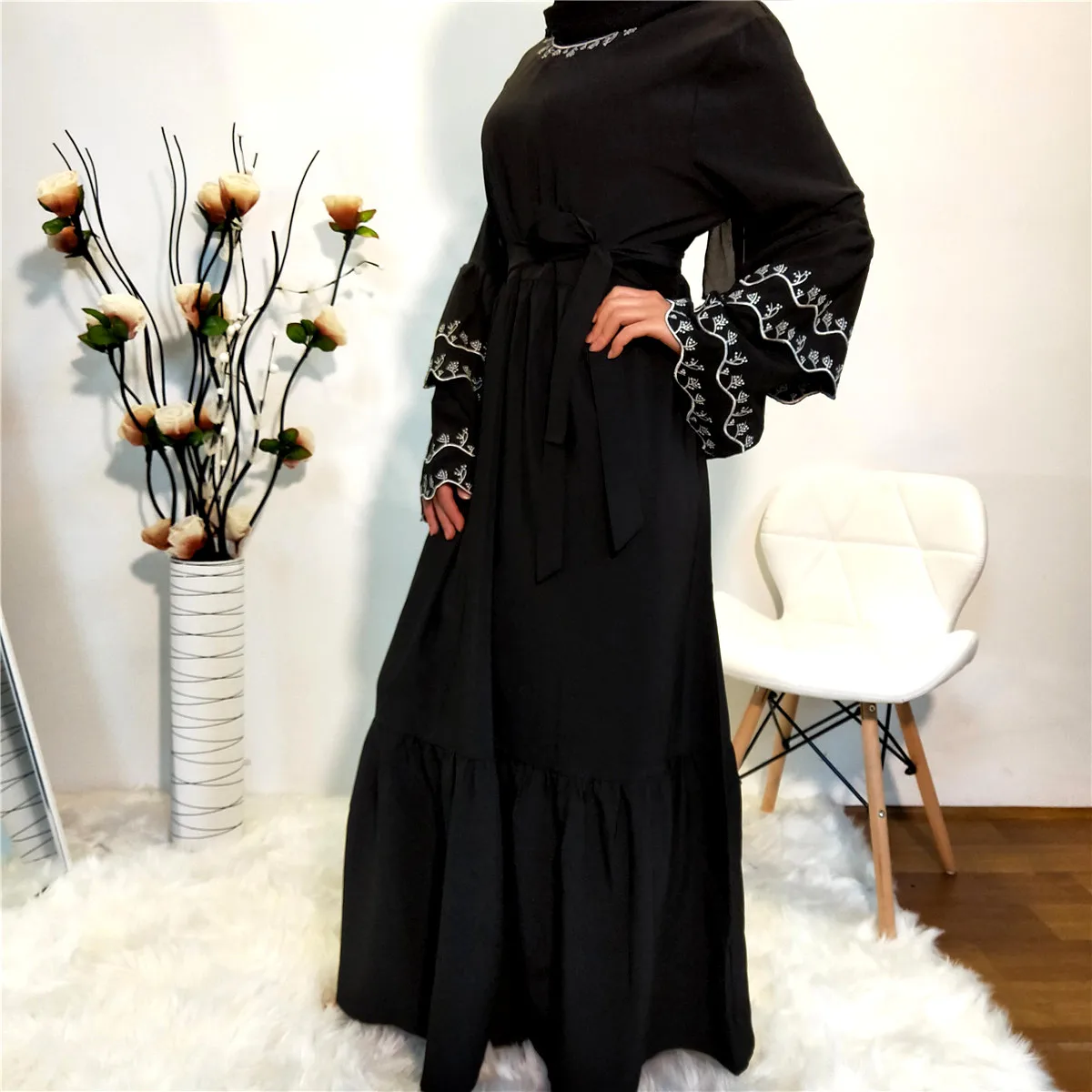 6110# kimono arabic style muslim abaya maxi dresses for muslim girl other dresses - CHAOMENG MUSLIM SHOP