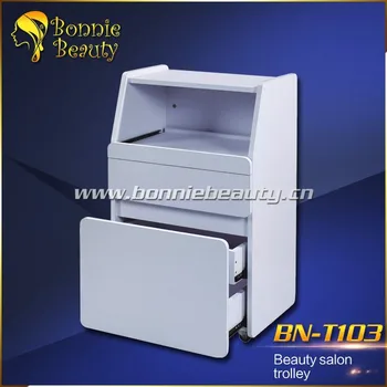 White Wooden Beauty Salon Drawer Trolley Bn T103 Buy Salon