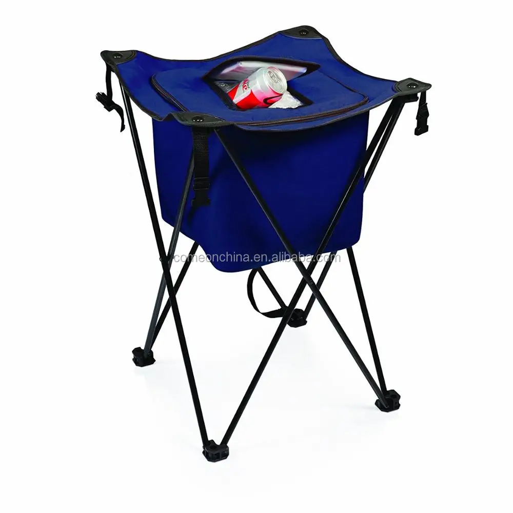 Portable Insulated Cooler Bag With Integrated Legs Folding Standing