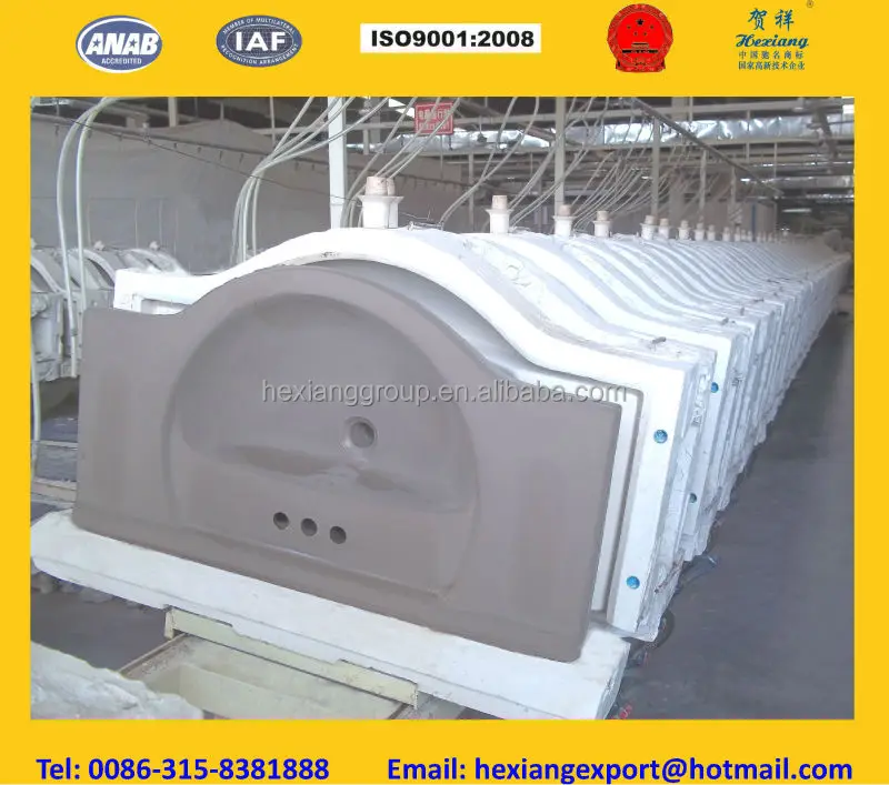 
producing casting line for cabinet wash basin(sanitary ware) 