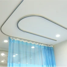 Ceiling Mount Curtain Track Flexible Rail View L Shaped Aluminum Flexible Sliding Medical Curtain Rail