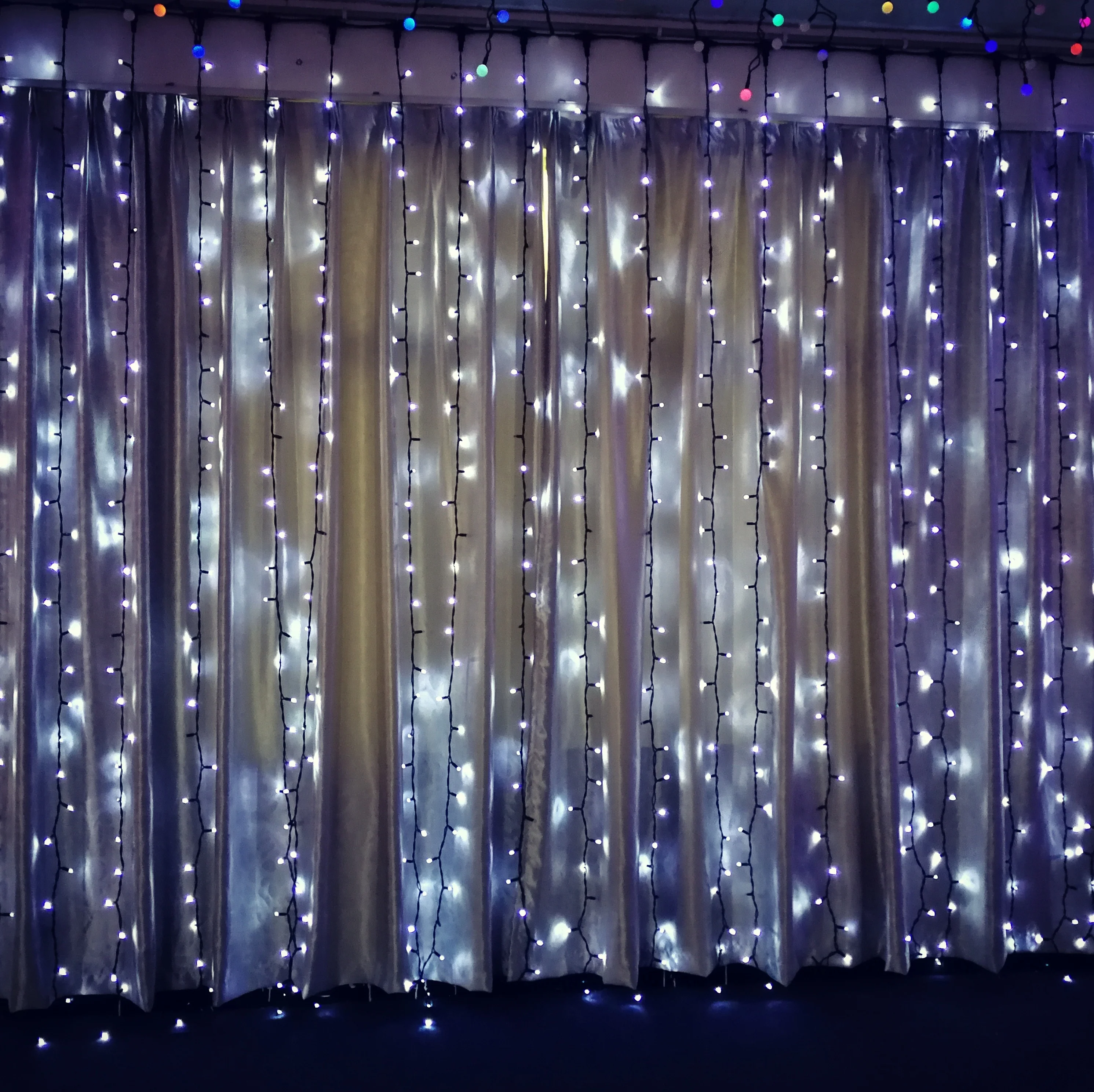 Lighting Curtain Wedding Decoration Fairy Light Multicolor Christmas of Holiday Rubber String CE ROHS SAA VDE IP44 220 -20-40