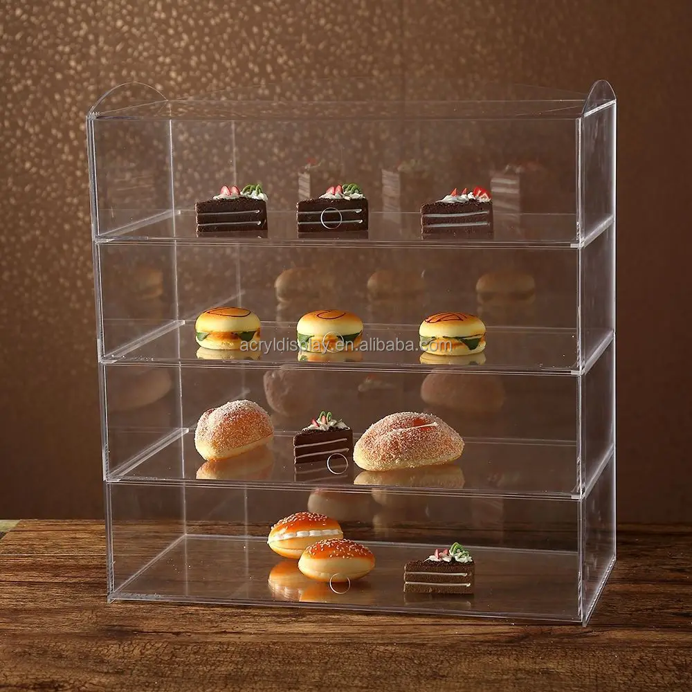 Clear Used Countertop Acrylic Bakery Display Cabinet Cases For