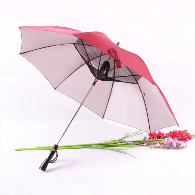 Umbrellas With Fans And Logo Print - Buy Fan Umbrella,Cooling Umbrella,Uv P...