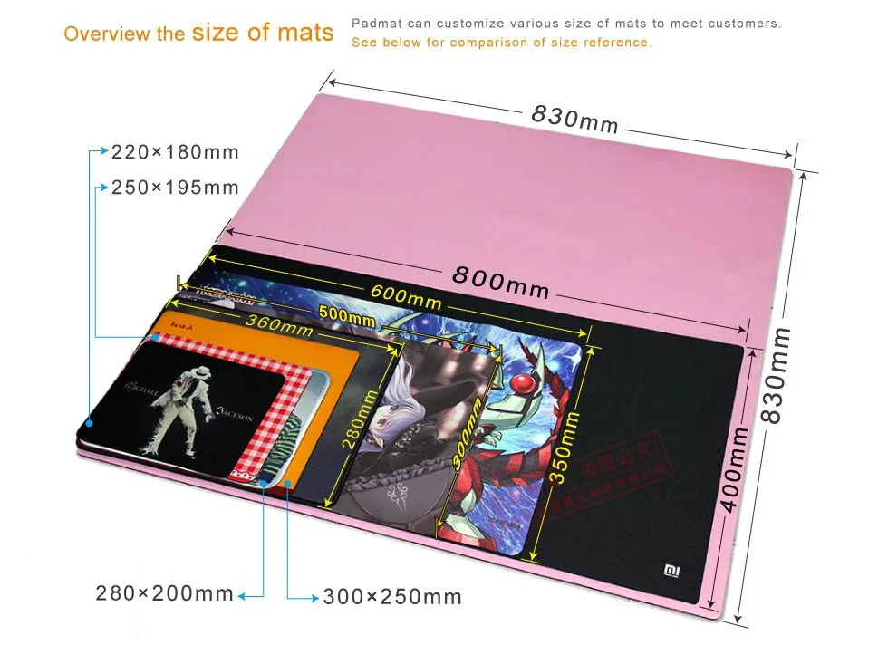 Custom Rubber Extra Large Size Game Mouse Pad Desk Pad 800x400mm