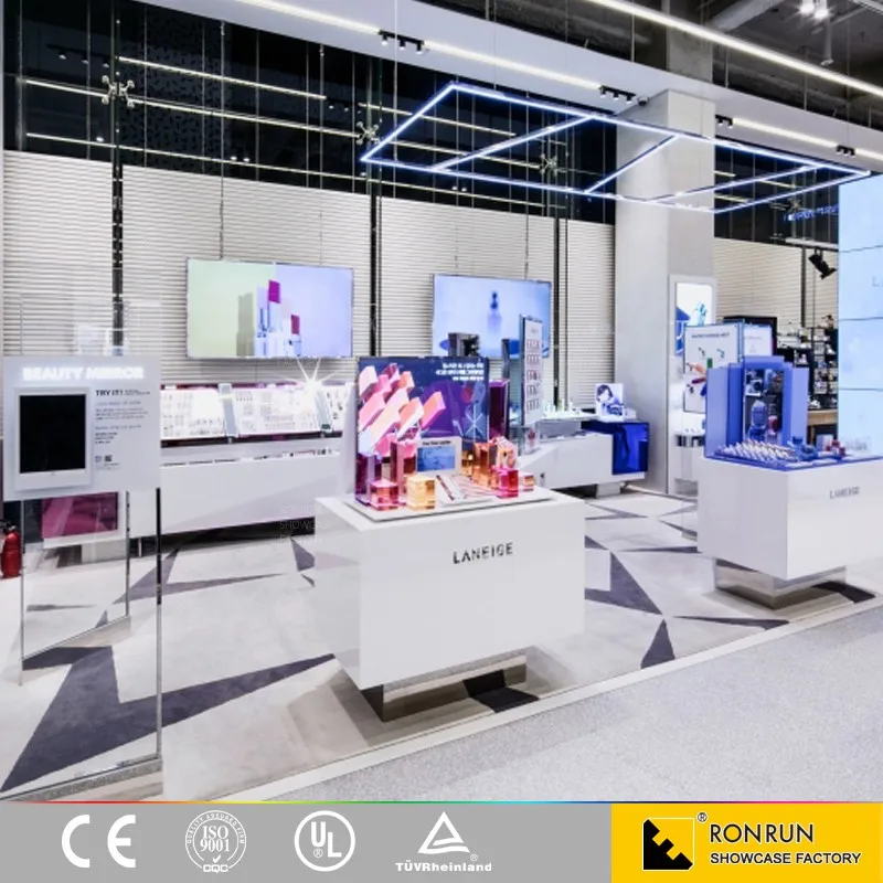 Fashion Style Cosmetic Display Counter Furniture Makeup Counter Display