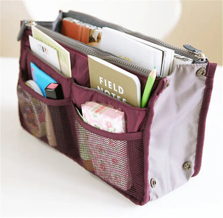 square zip makeup bag with compartments