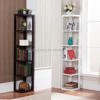 Space Saving 5 Layers Square Modern Book Shelves Corner Mdf Wood