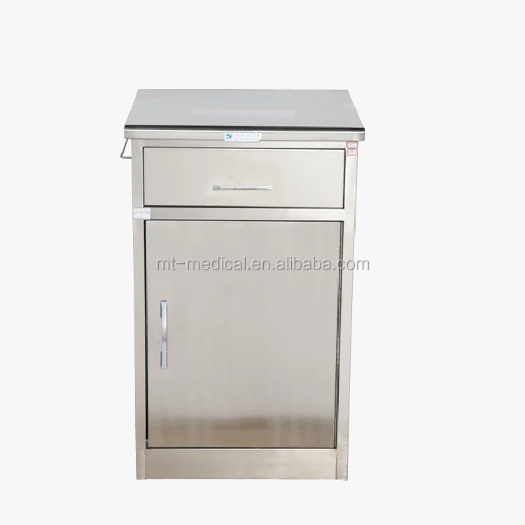 High Quality Hospital Movable Stainless Steel & Coating Bedside Storage Cabinet