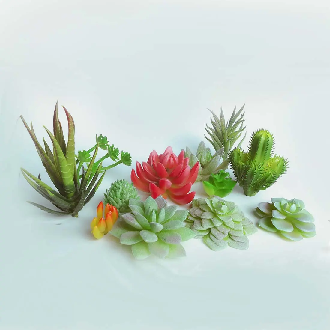 Artificial succulent, 12 different kinds of false succulent plant Fake Succulents DIY pot culture Simulation Cactus 12 Pcs by Lorigun