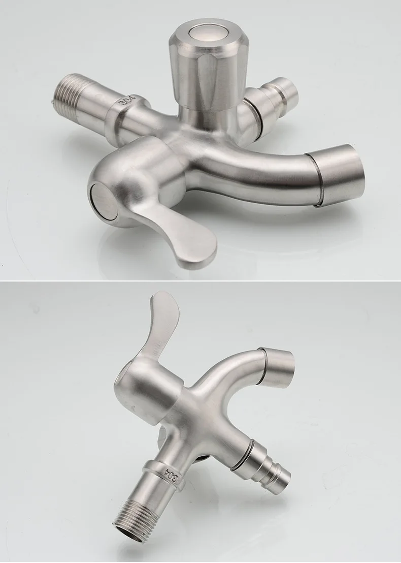 Wall Mounted Single Cold Tap Garden Faucet Washing Machine Double Cross