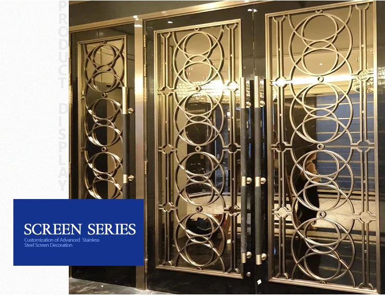 custom metal decorative lattice laser cut screens partition stainless steel inox wall kitchen room screen dividers