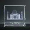 3D laser engraved India Taj Mahal building glass crystal gifts