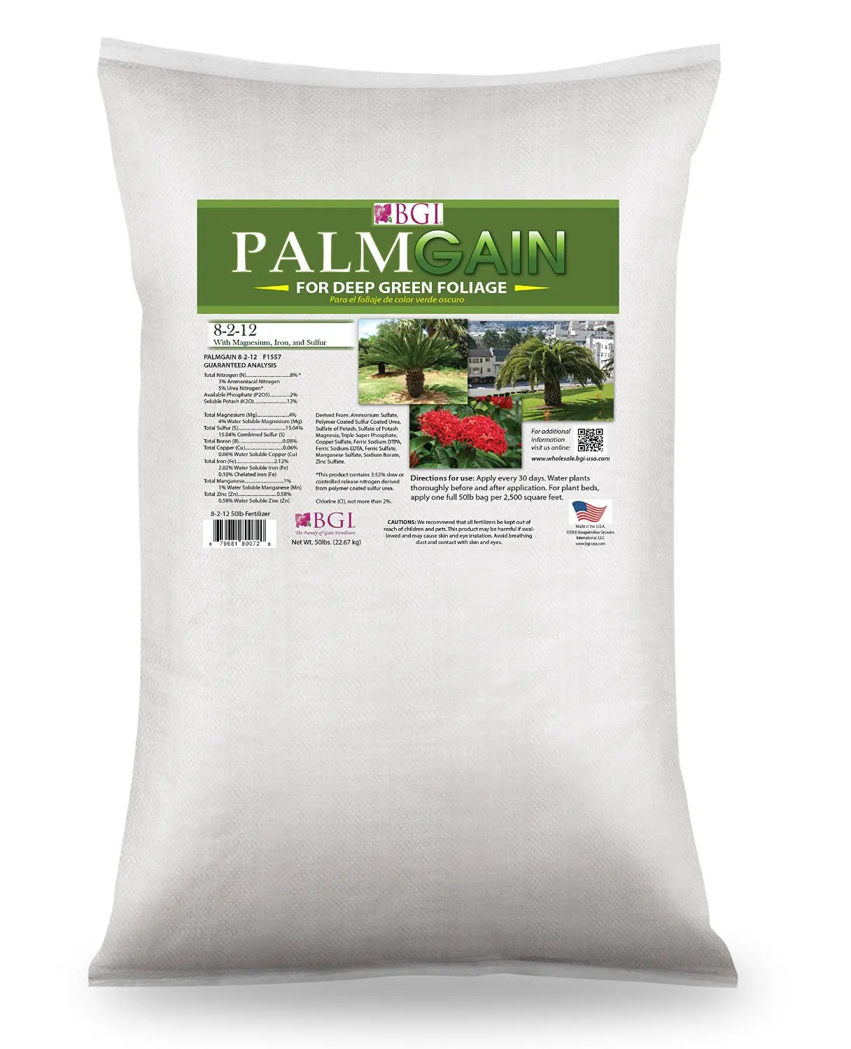 Buy PALMGAIN 50lb Bag, Palm Tree Fertilizer, Ferns, Cycads, Ixora in