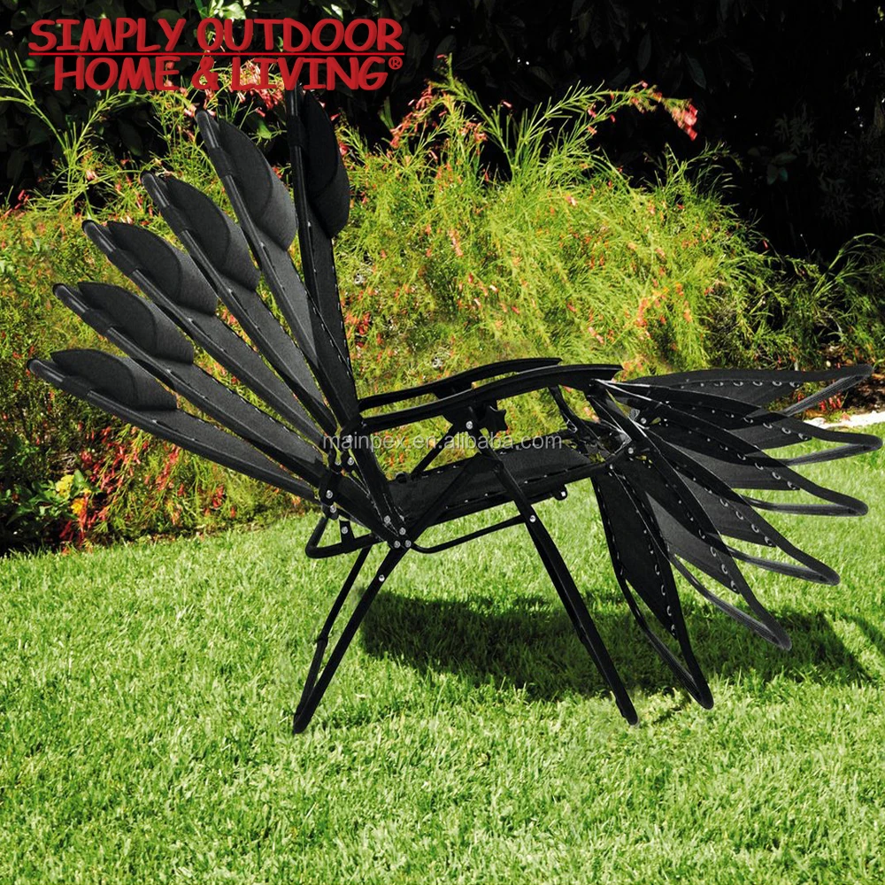 Outdoor Wicker Rattan Hanging Lounge Chair Folding Reclining Sun Lounge Chair