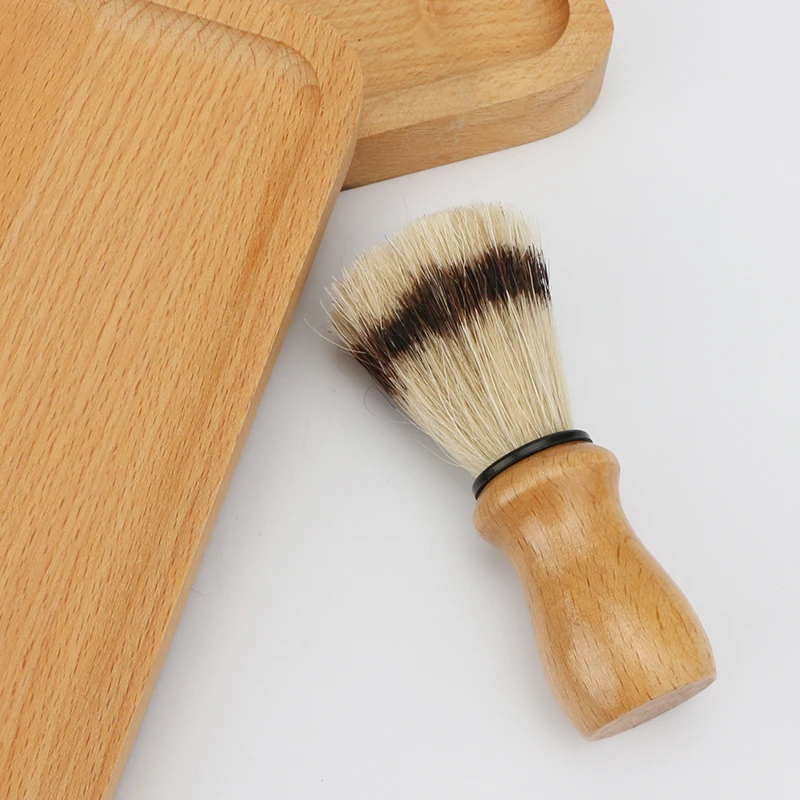 D810 Beard Cleaning Wholesale Wooden Handle Mens Horse Hair Shaving