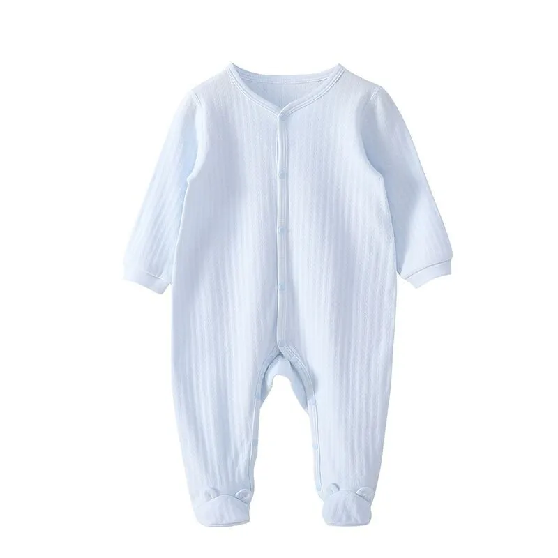 Newborn Comfort Romper Breathable Pajamas 100 Cotton Infant Pure Color