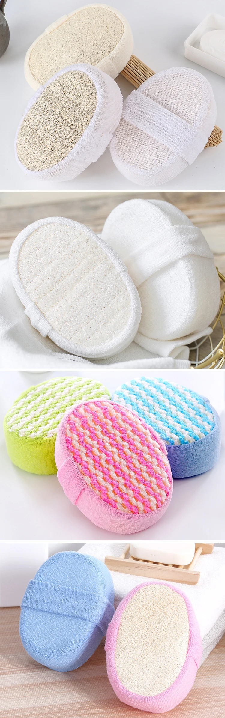 Soft Ecofriendly Feature And Loofah Material Loofah Back Scrubber