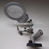helping hand magnifier LED light with soldering stand